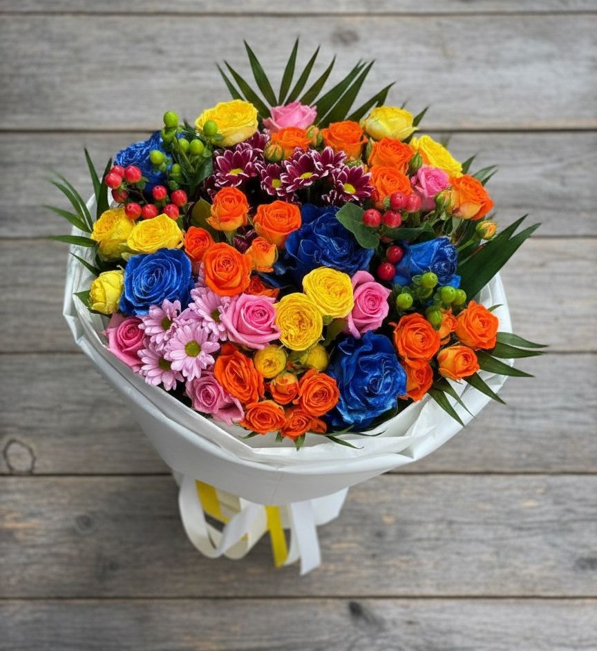 Букет цветов из: Розы и Хризантемы в Новоульяновске