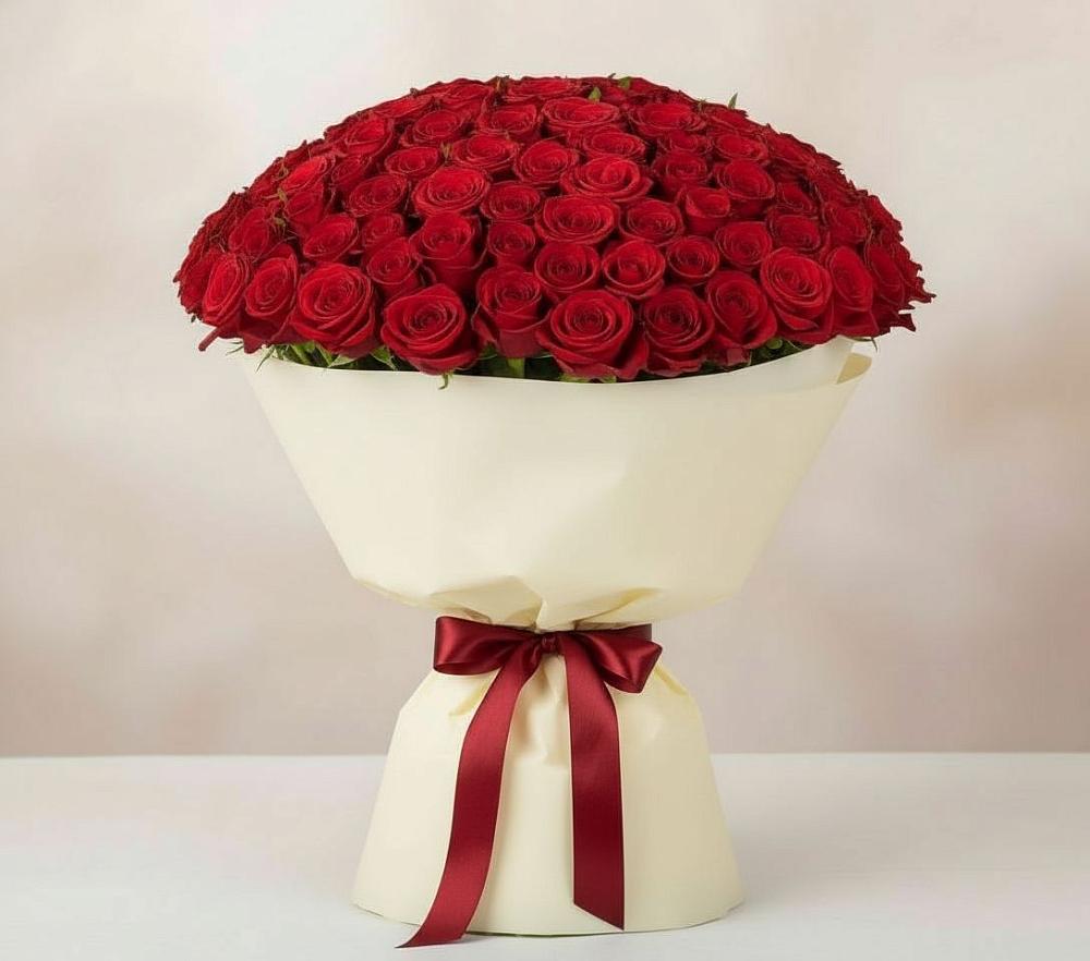 Букет 101 Красная роза Милано в Новоульяновске