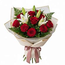 Букет цветов из:  Лилии и Розы #REPLACE_PRED# Новоульяновске