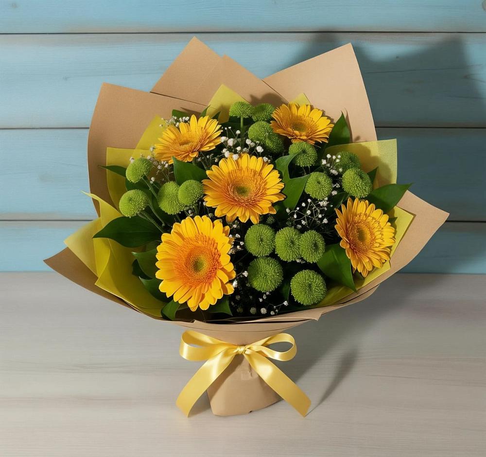 Букет цветов из: Герберы и Хризантемы в Новоульяновске