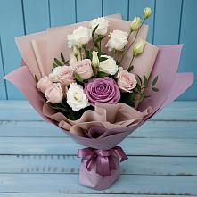 Букет цветов из:  Розы и Лизиантусы #REPLACE_PRED# Новоульяновске