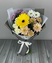 Букет цветов из:  Розы, Герберы и Хризантемы в Новоульяновске