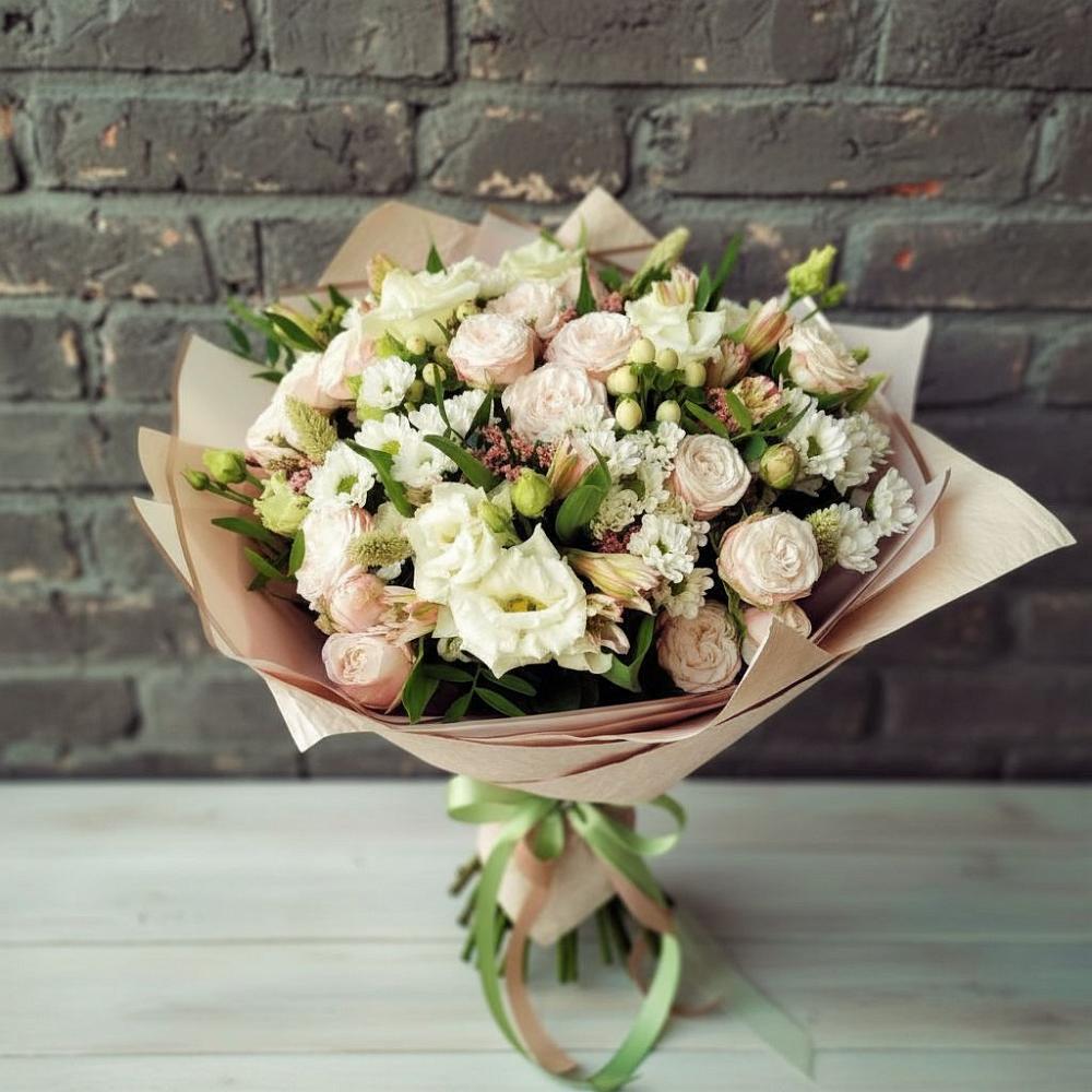 Букет цветов из: Альстромерии, Розы и Хризантемы в Новоульяновске