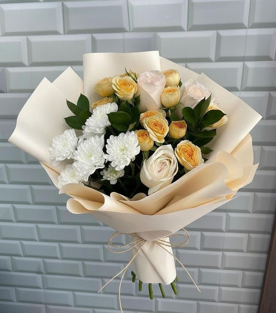 Букет цветов из: Розы и Хризантемы в Новоульяновске