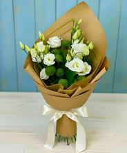 Букет цветов из:  Хризантемы и Лизиантусы #REPLACE_PRED# Новоульяновске