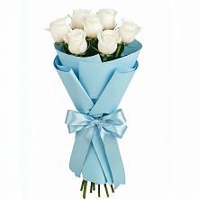 Букет 7 белых роз Проуд в Новоульяновске