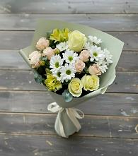 Букет цветов из:  Альстромерии, Розы и Хризантемы в Новоульяновске