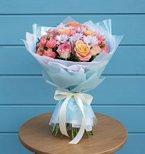 Букет цветов из:  Хризантемы и Розы в Новоульяновске