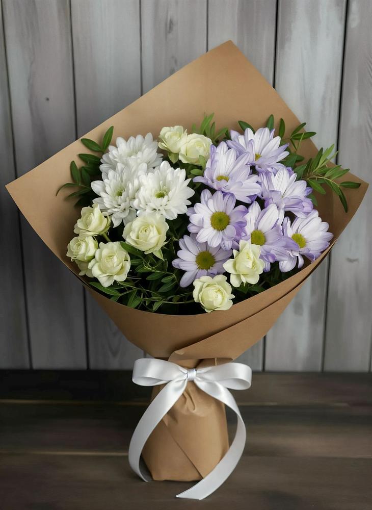 Букет цветов из: Хризантемы и Розы в Новоульяновске